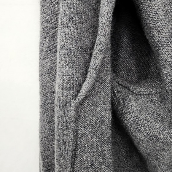 J Jill Petite Merino Cashmere Blend Cardigan MP Gray Open Front Pockets - Picture 7 of 8